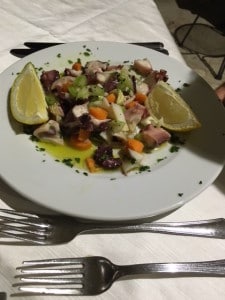 Octopus, Squid and Celery Salad La Terraza Scopello Italy
